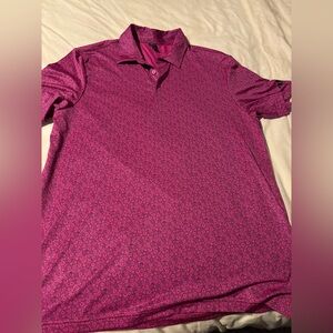 adidas Men's Patterned Pink Polo Shirt